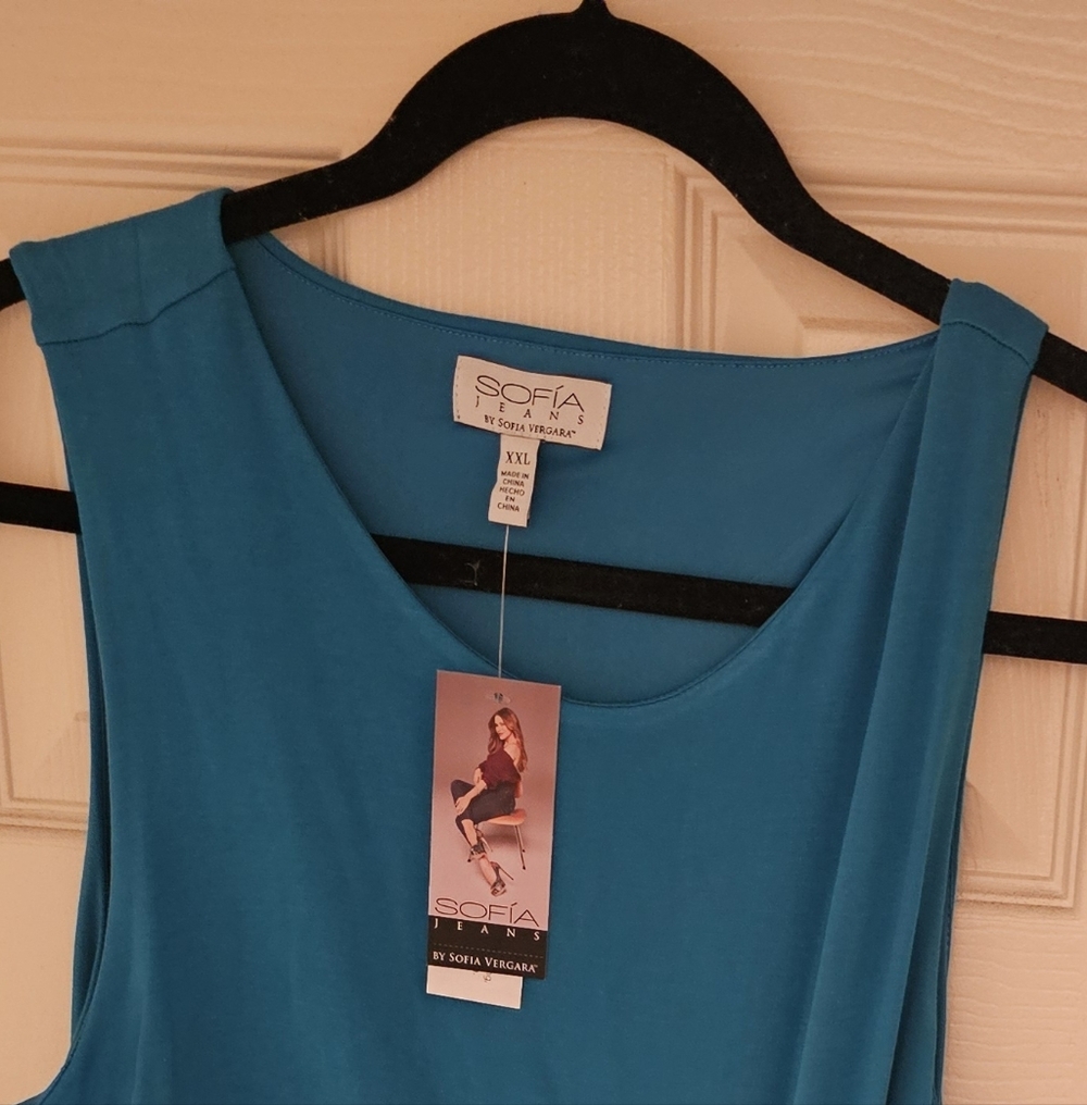 **NWT Sofia Jeans by Sofia Vergara Side Tie Midi Dress 💙✨ (Plus Size XXL / 20) - Picture 5 of 6